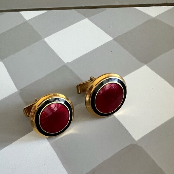 Vintage Enamel Cuff Links - Picture 2 of 6